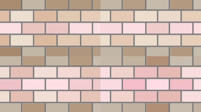 砖五彩墙的动画。