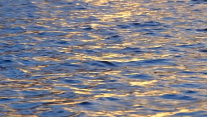 Swedish Baltic Sea during sunset with golden gold 