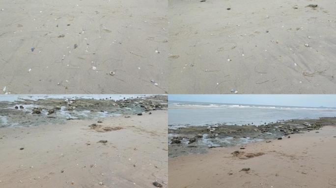 海滩的抽象沙和软波背景