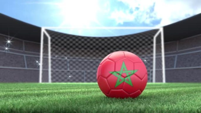 摩洛哥足球，用相机闪光灯滚入体育场。