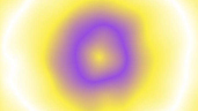 具有液体风格波的抽象径向颜色渐变背景具有紫色，黄色和白色。无缝循环视频动画