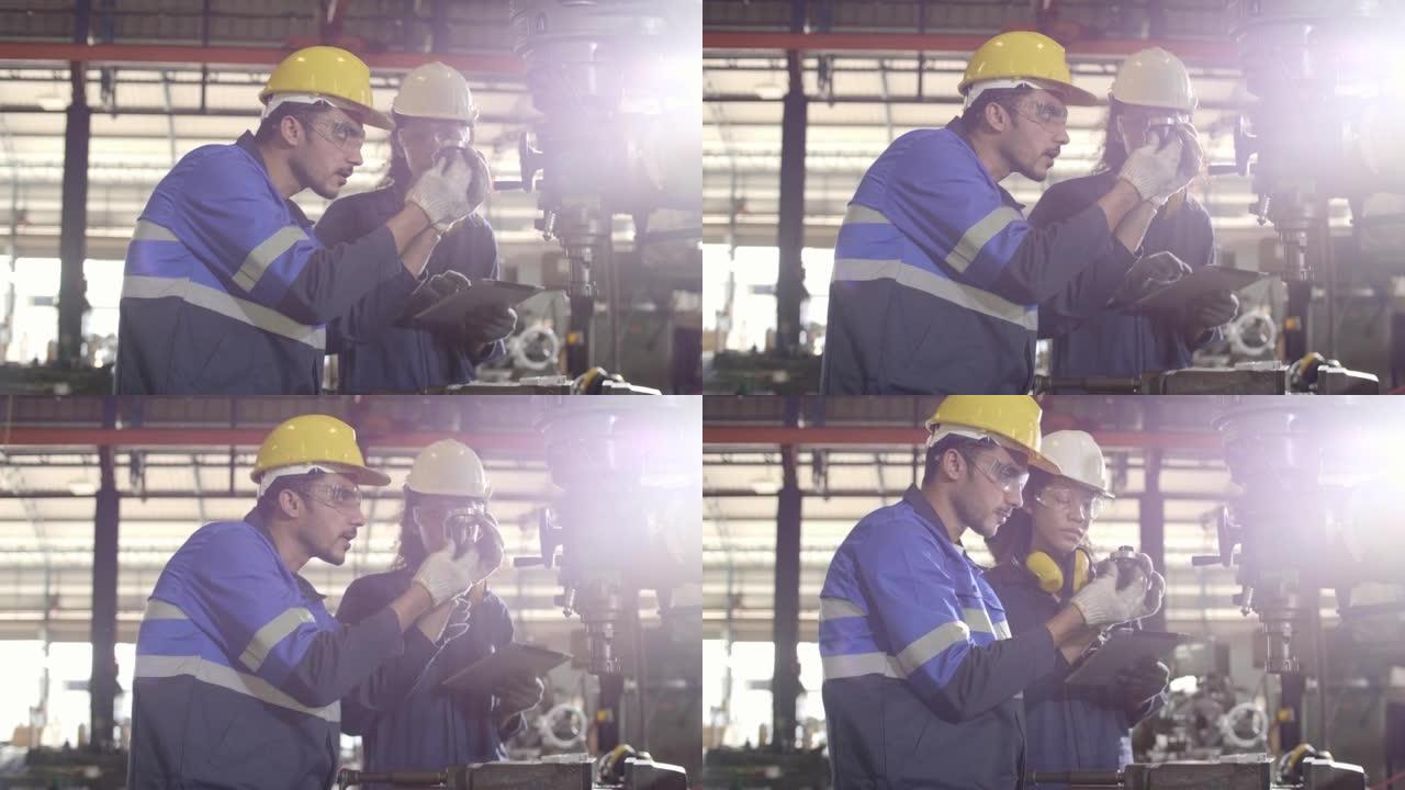工业机械，在工厂从事机器工作的男女工程师