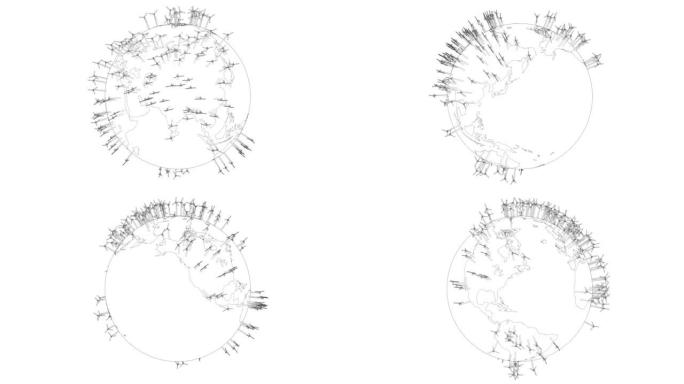 地球上的电动风力涡轮机