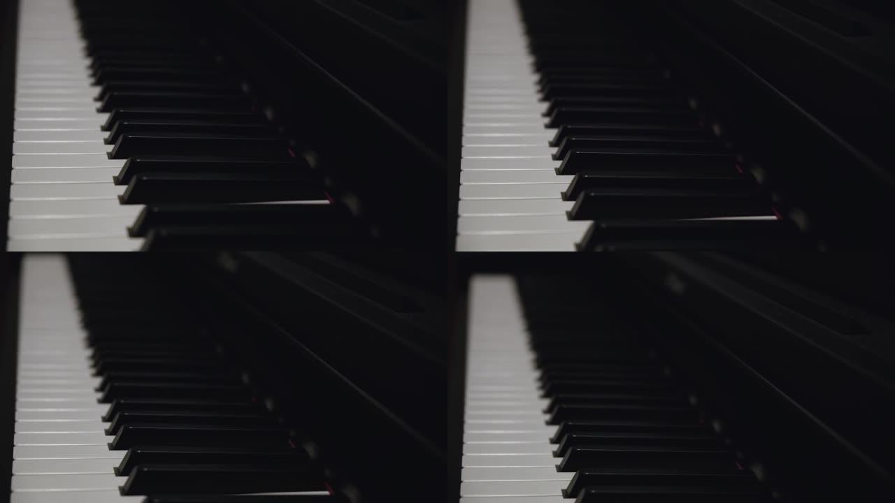 钢琴上的黑白键。