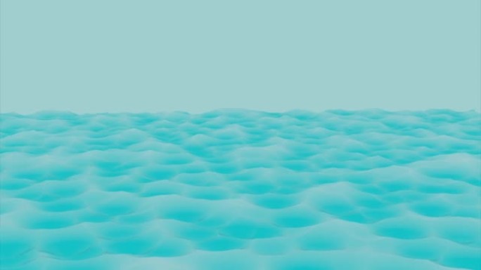 变形表面上柔和的蓝色哑光材料的抽象冻结波。设计。抽象的几何表面，如具有3d凸起的景观或地形。