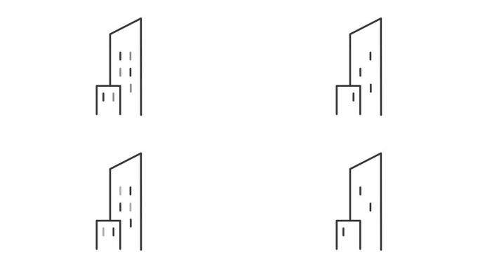 动画建筑线性图标
