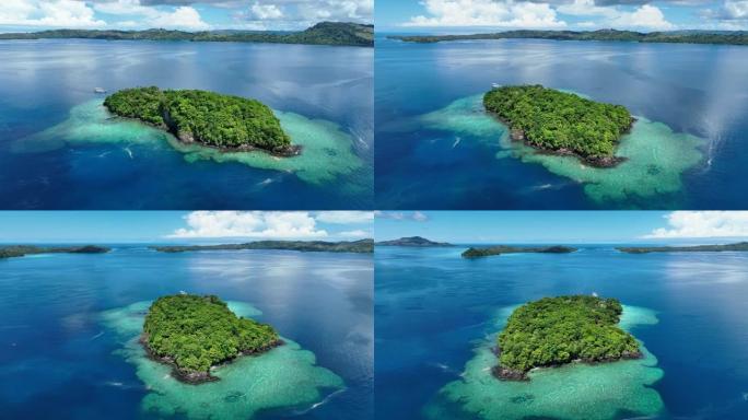 南太平洋偏远热带岛屿的鸟瞰图