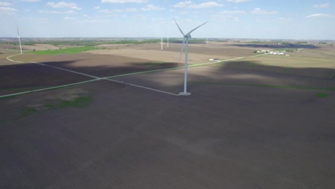 爱荷华州油田的风力涡轮机