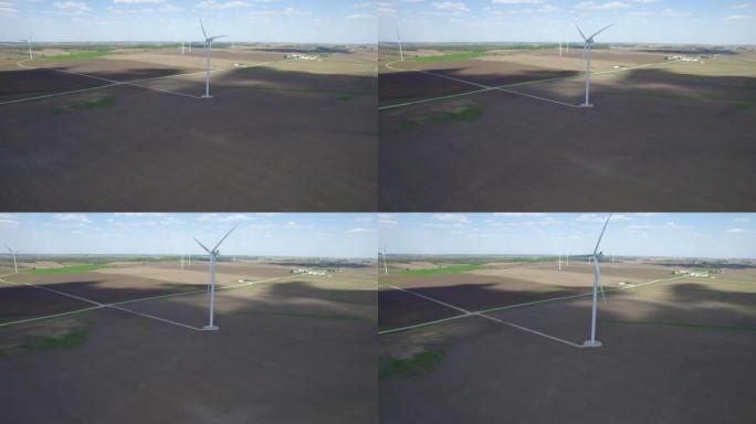 爱荷华州油田的风力涡轮机