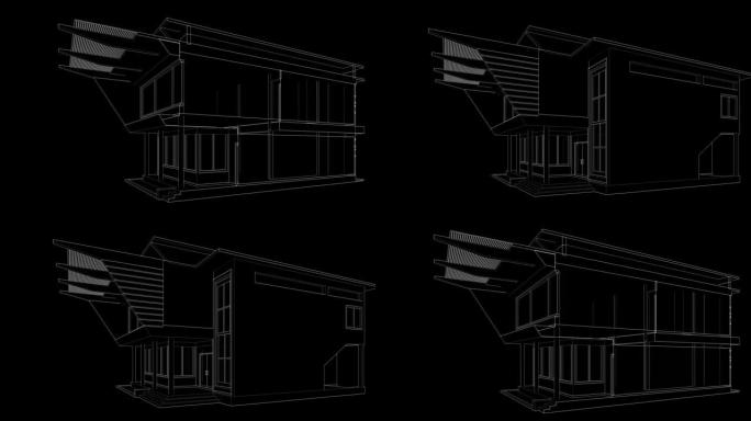 建筑图纸循环三维动画