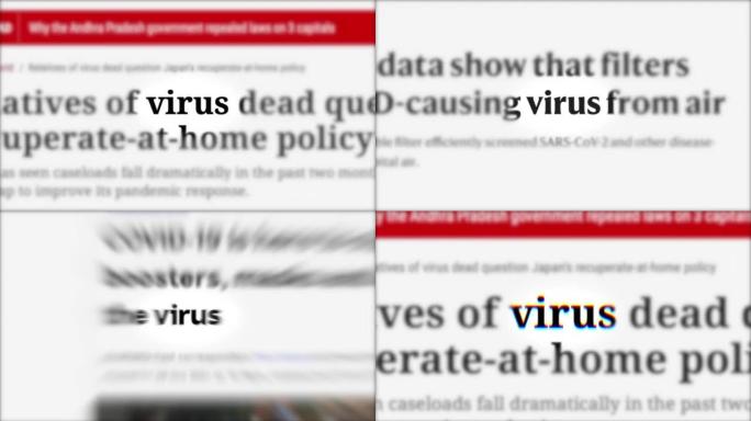 病毒动画头条世界各地的新闻媒体covid-19冠状病毒