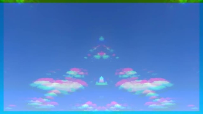 镜头上的RGB效果颜色。
蓝色多云的天空背景，延时4k。美丽蓬松的云快速移动。