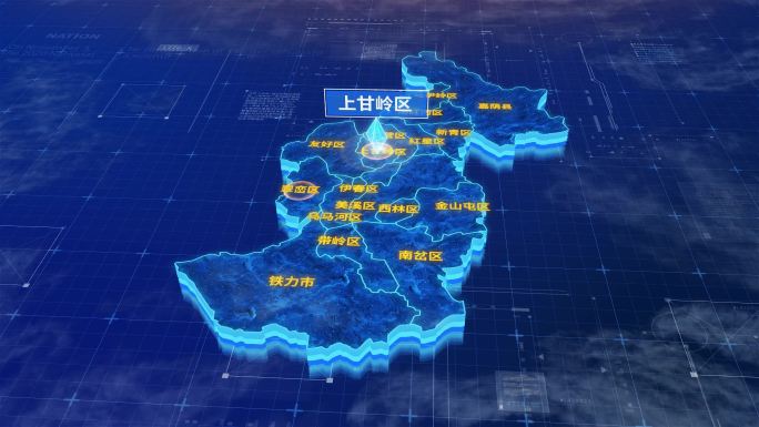 伊春市上甘岭区蓝色三维科技区位地图