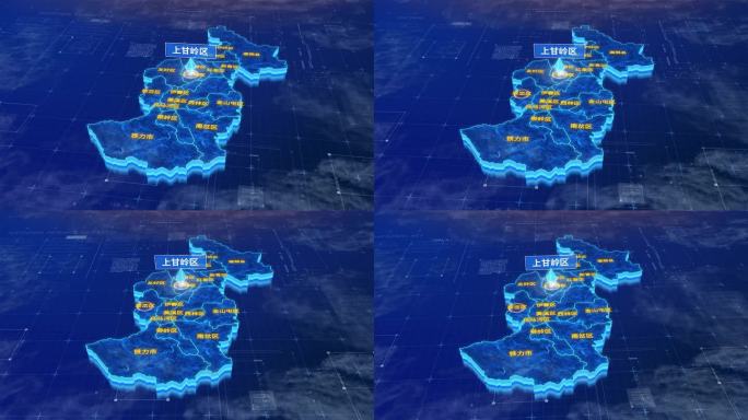 伊春市上甘岭区蓝色三维科技区位地图