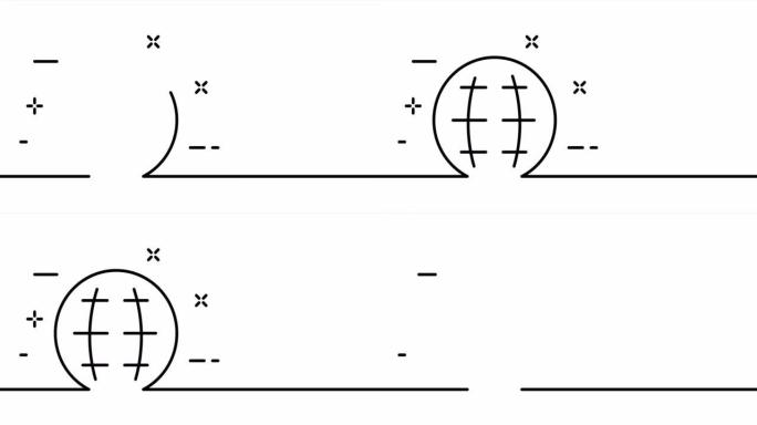 线条艺术连续绘画联系我们。单画线，实线。单线连接、互联网和全球连接的动画。视频4K