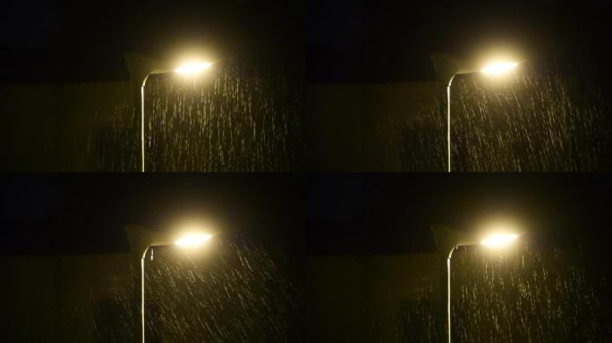 西班牙科斯塔布兰卡阿利坎特省夜间有雨水的灯笼