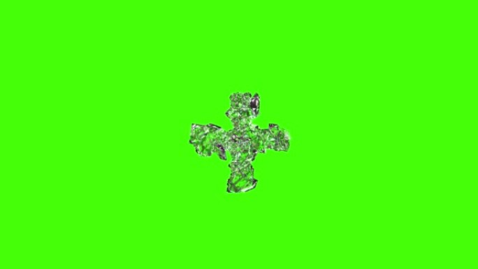 绿色屏幕上最好的钻石水晶字体，孤立循环视频
