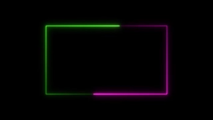 霓虹灯发光颜色移动无缝艺术循环背景抽象运动屏幕背景动画盒形状4k循环线。