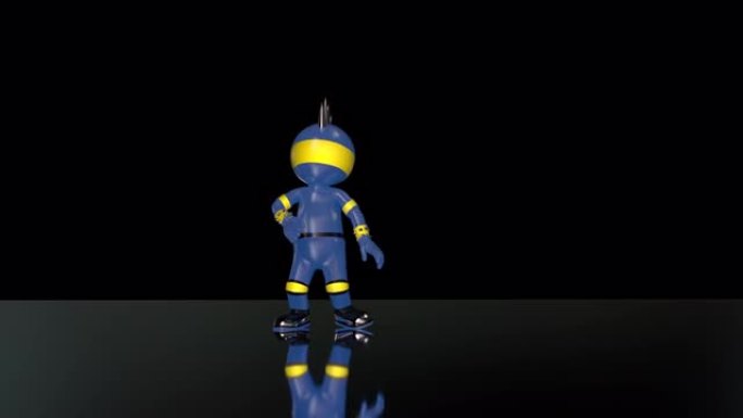 透明 (alpha) 背景的乌克兰朋克舞者动画