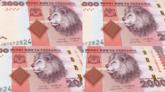 坦桑尼亚2000先令纸币观察和储备面跟踪多利拍摄2000坦桑尼亚钞票当前2000坦桑尼亚先令纸币4k