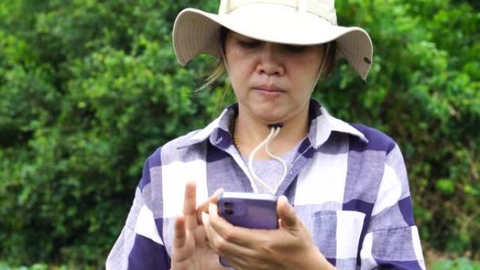 木薯农民使用智能手机记录木薯种植数据。