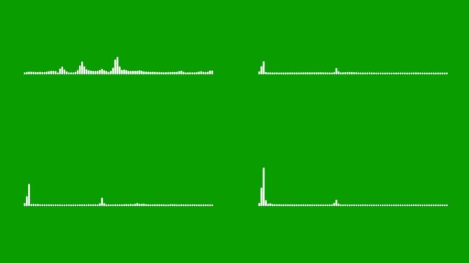 绿色屏幕上的音频音乐频谱
