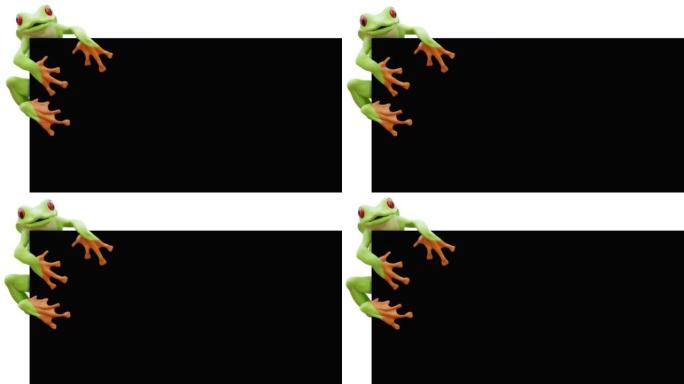 一张展示海报，上面有一只可爱的青蛙。