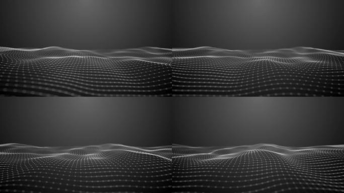 抽象数字波织物背景。深灰色。