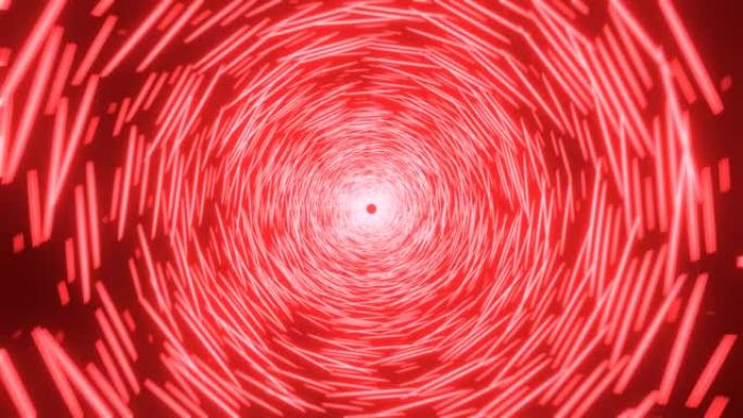 3d隧道虫洞红色背景。穿越外层空间和时空的旅程。光速超音速飞行。加速背景。超空间隧道和大数据传输