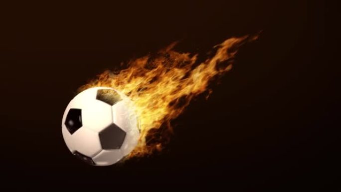 足球足球着火明亮的火焰