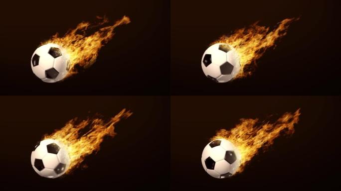 足球足球着火明亮的火焰