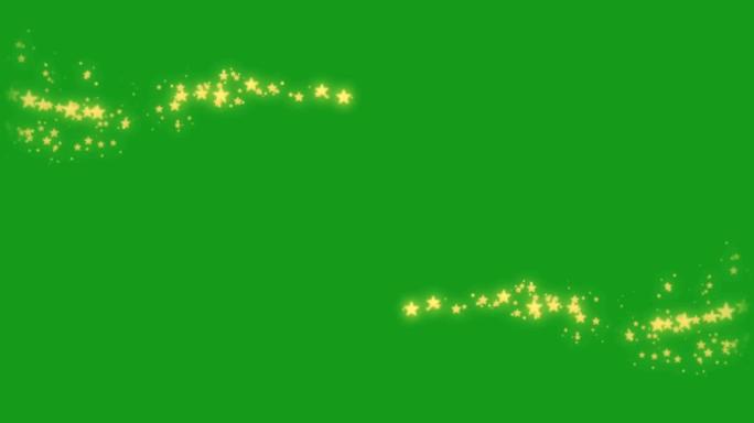 闪亮的星星流绿色屏幕运动图形