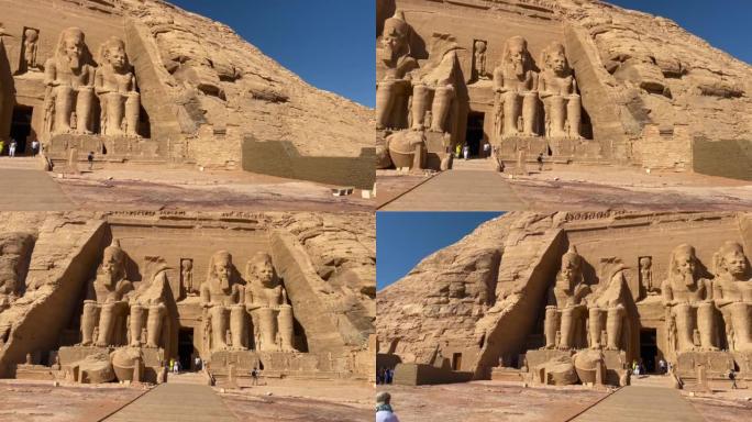 阿布辛贝尔 (Abu Simbel)，努比亚的一块岩石，两座古埃及神庙，拉美西斯二世时代