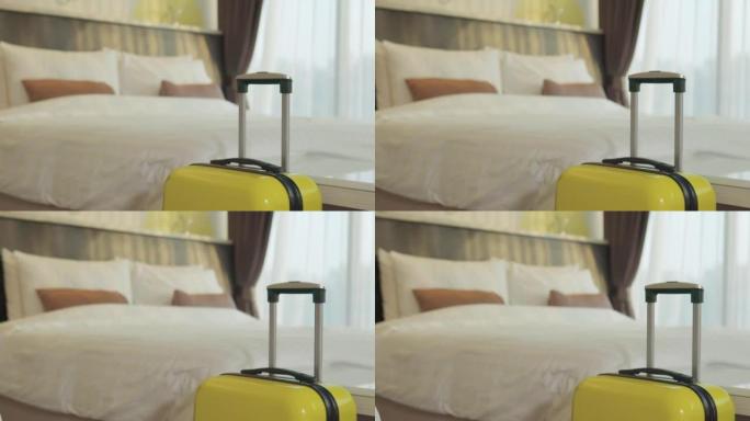 酒店房间里手提箱的4k视频片段。