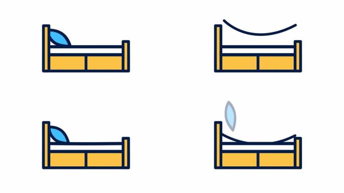 动画单人床颜色图标