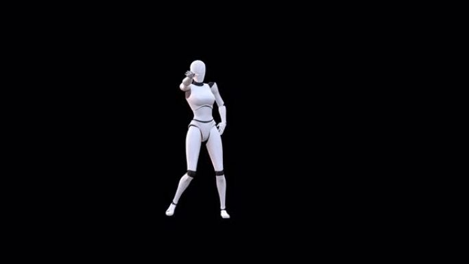 一个透明(alpha)背景的机器人女舞者