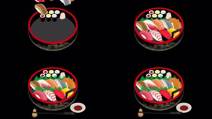日本寿司跳进寿司桶