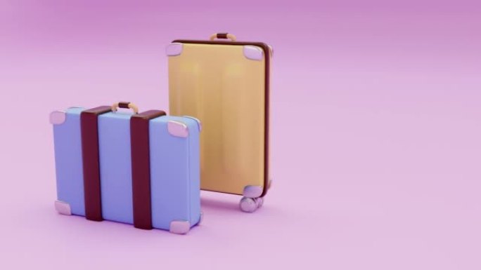 背景上两个手提箱的3d可视化
