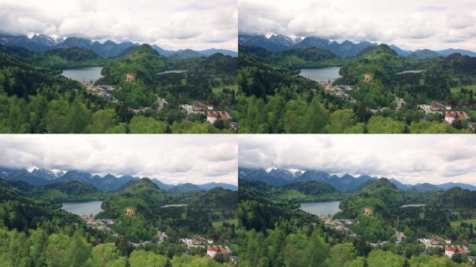 巴伐利亚的新天鹅堡绿色场景