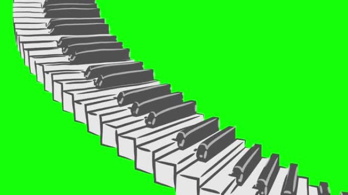 钢琴楼梯曲线循环动漫风格图案
