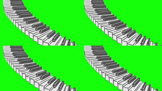 钢琴楼梯曲线循环动漫风格图案