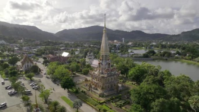 泰国普吉岛查龙寺鸟瞰图