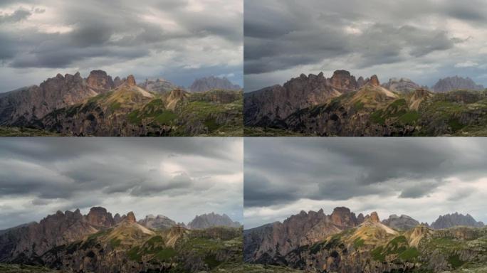 从多比亚科附近的兰德罗山谷 (Valle di Landro) 可以看到，在Tre Cime di 