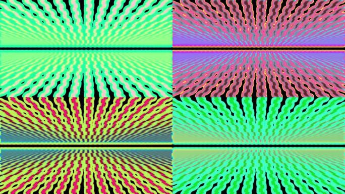 五彩抽象摆动线条动画。