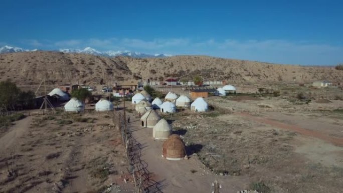 Issyk Kul Lake传统吉尔吉斯风格的正宗yurt