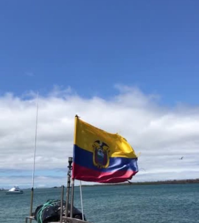 拉丁美洲厄瓜多尔加拉帕戈斯岛阿约拉港伊塔巴卡海峡的一般景观，阳光明媚。