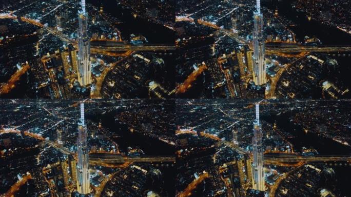 胡志明市中心心脏商业中心的胡志明市天际线和地标性81摩天大楼的鸟瞰图。