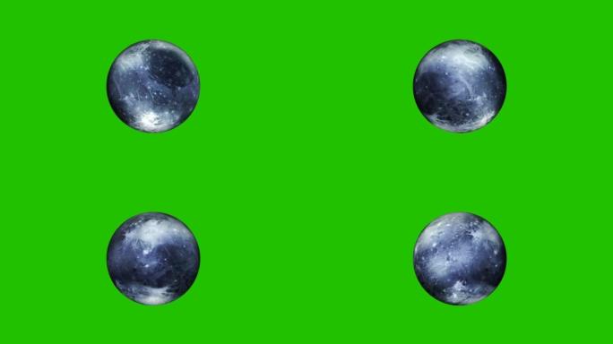3d冥王星旋转绿色背景