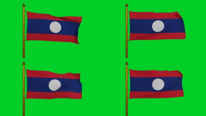 由Maha Sila Viravong制作的老挝人民民主共和国国旗，老挝独立日的纹章，老挝Issar