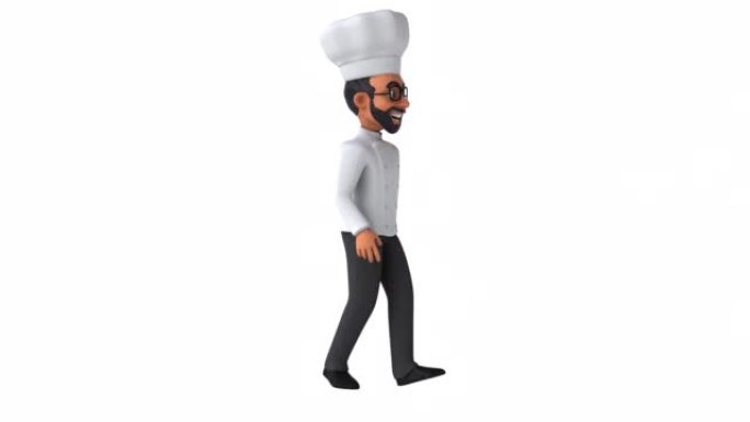 有趣的3D卡通动画印度厨师与阿尔法